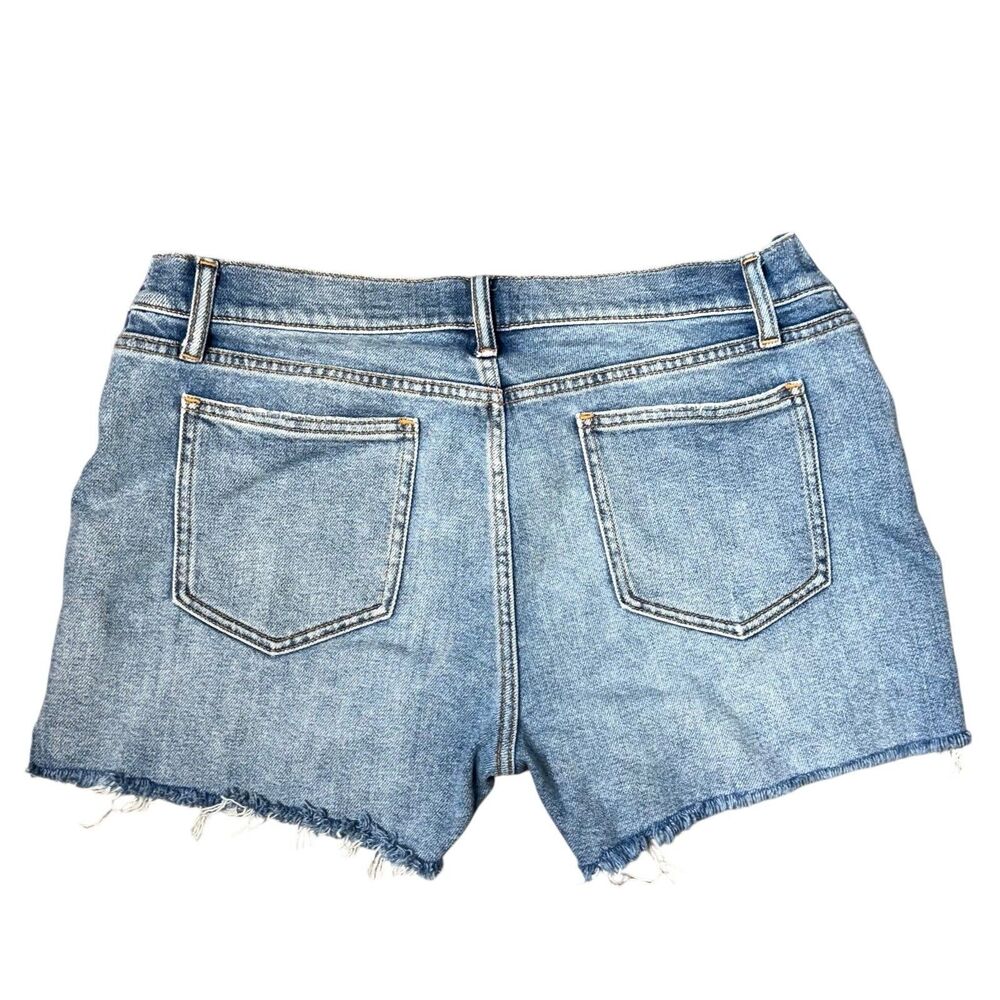 HATCH Maternity The Cut Off Denim Jean Shorts Size 30 Blue Distressed Stretch - Picture 4 of 9